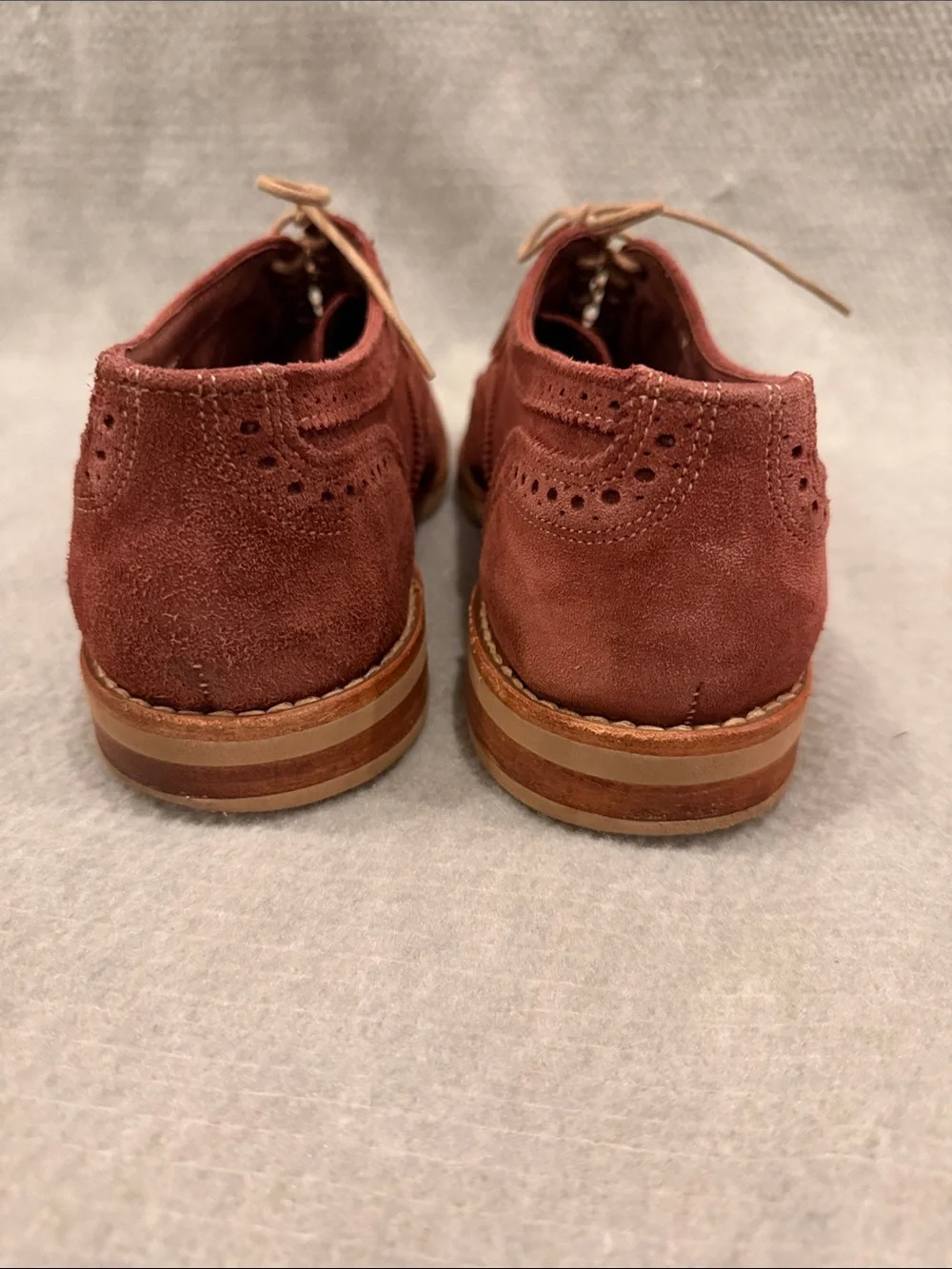Allen Edmonds Neumok Rust Suede Wingtip Oxford - Brogue Dress Shoe 10 D